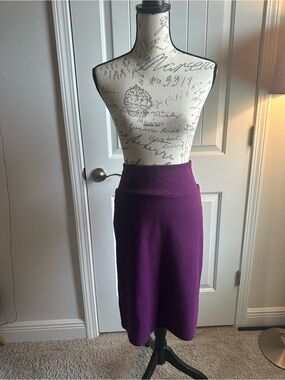 LuLaRoe Deep Purple Ponte Midi Skirt